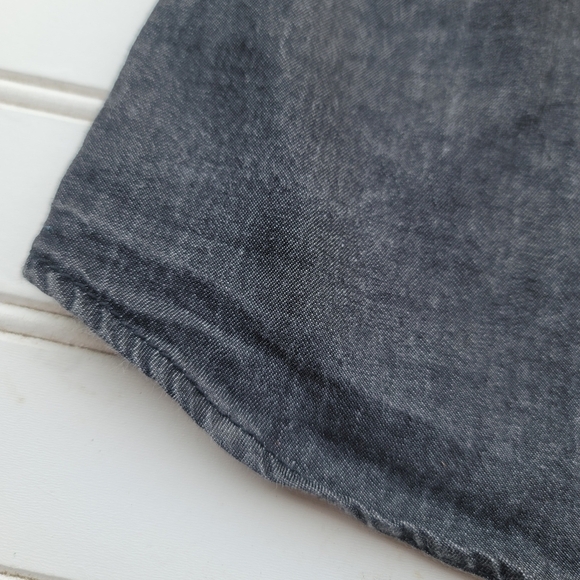 MILEY CYRUS MAX AZRIA Girls DENIM  DRESS Black Tie Back 3/4 Sleeve Sz S - Picture 7 of 10